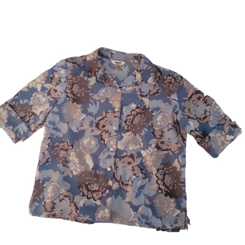Alia petites 3/4 sleeve button-up shirt size 14P